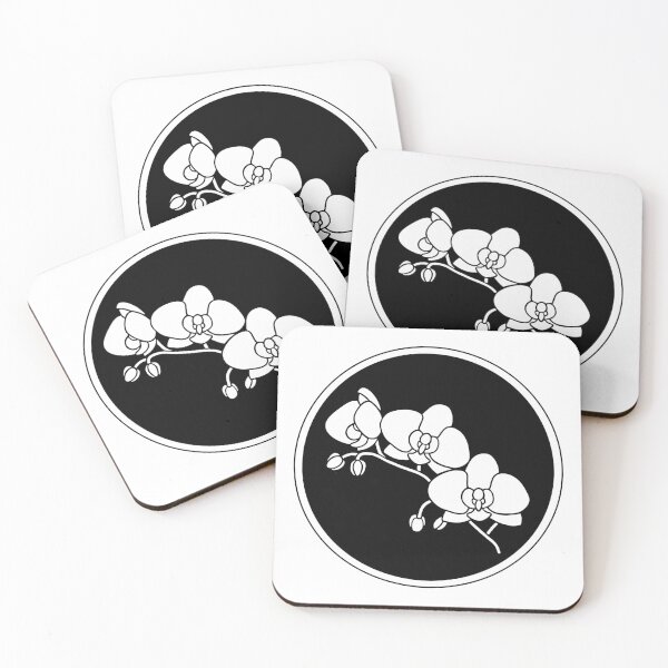 Item preview, Vintage Black Botanical Floral Motif in Round Frame - 33 designed and sold by ivyysophia.