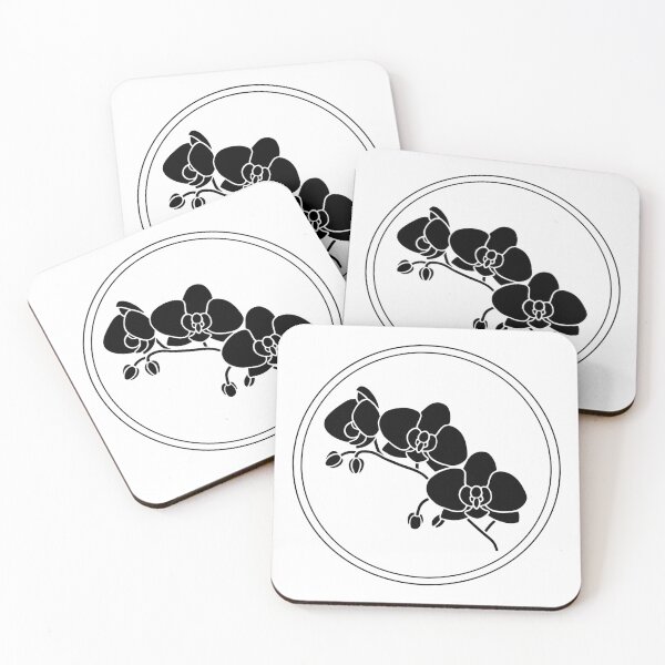 Item preview, Vintage Black Botanical Floral Motif in Round Frame - 34 designed and sold by ivyysophia.