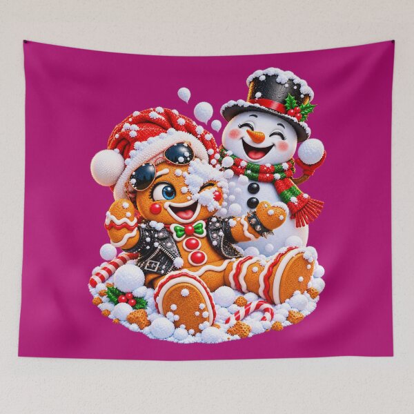 Item preview, Gingerbread Trouble – Snowball Fight with a Cheeky Snowman designed and sold by JanRizz.