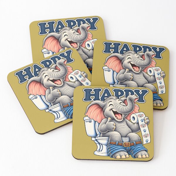 Item preview, Elephant Bathroom Humor Vintage Design designed and sold by Clothes With Smiling Animals Walt Gral.