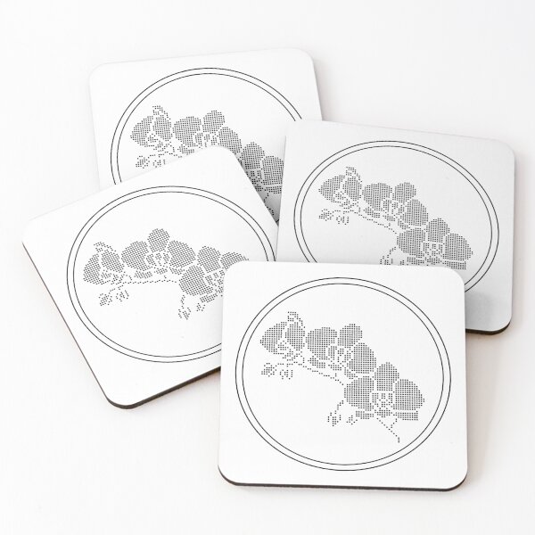 Item preview, Vintage Black Botanical Floral Motif in Round Frame - 36 designed and sold by ivyysophia.