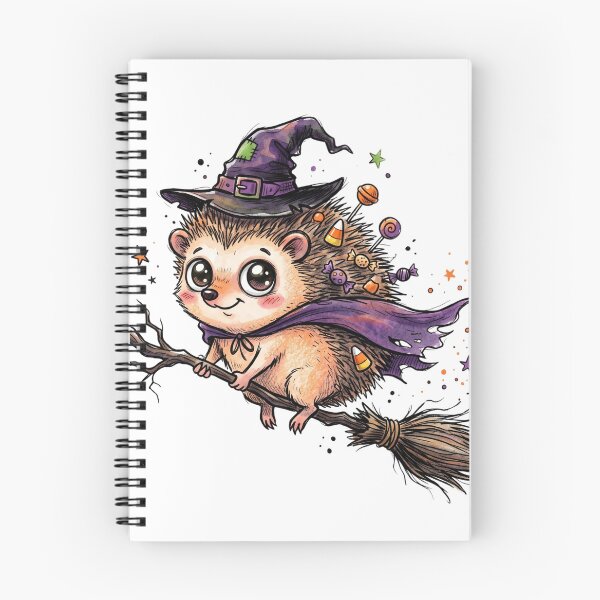 Item preview, Hedgehog Witch Broomstick Candy Halloween designed and sold by ravikiran2195.