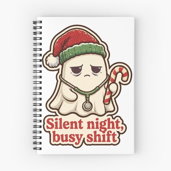 Item preview, Night Shift Nurse Christmas – Silent Night Busy Shift Ghost designed and sold by CozyCornerDesigns.