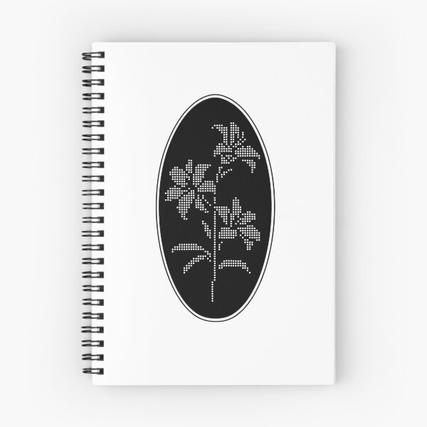 Item preview, Vintage Black Botanical Floral Motif in Oval Frame - 39 designed and sold by ivyysophia.
