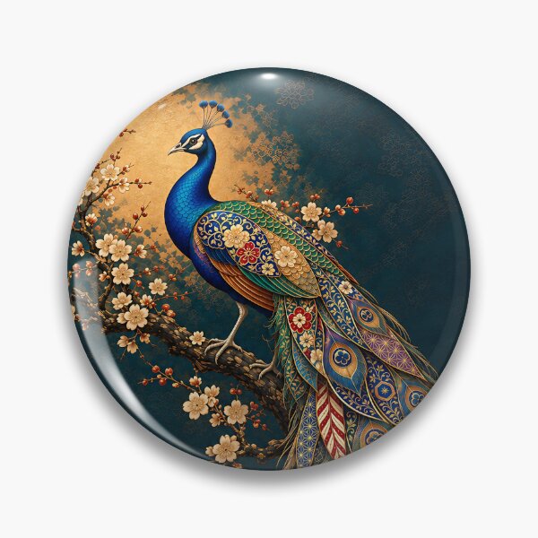 Item preview, Ornate Peacock with Japanese Wagara Feathers designed and sold by JapaneseWagaraStudio.