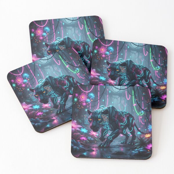 Item preview, Cyberpunk Black Panther Cybernetic Neon Jungle designed and sold by TJprint.