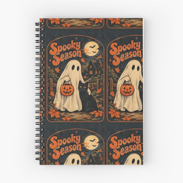 Item preview, Spooky Season – Vintage Ghost, Black Cat & Pumpkin Halloween Art designed and sold by Coverify.