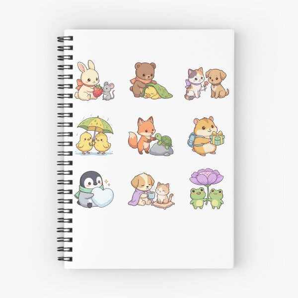 Item preview, Kawaii Animal Friendship Sticker Sheet Cute Wholesome designed and sold by mood-draftsman.