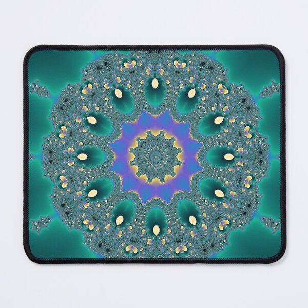 Item preview, Peacock Fractal Kaleidoscope — Emerald, Sapphire and Gold Mandala designed and sold by Stevercortinas.