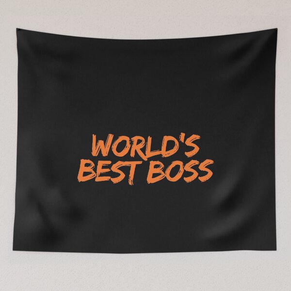 Item preview, World's Best Boss Orange Brush Typography designed and sold by martineprint.