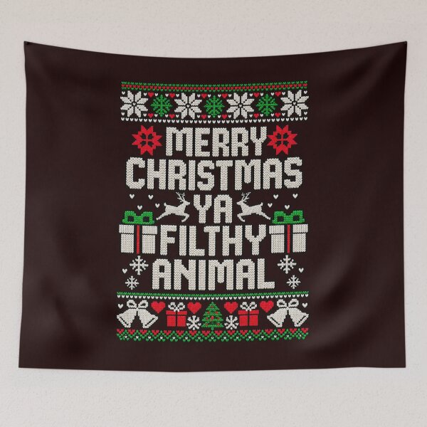 Item preview, Merry Christmas Ya Filthy Animal Ugly Sweater designed and sold by ShopFanCreation.