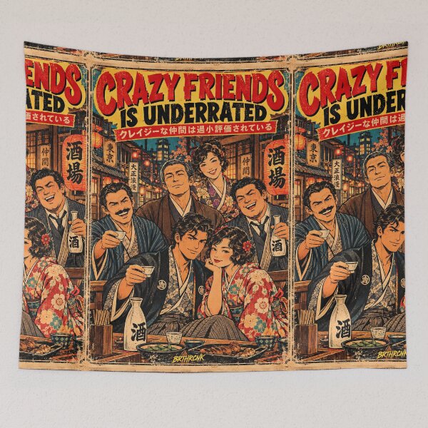 Item preview, Crazy Friends Izakaya Night Tokyo Poster designed and sold by BRTHRCNK01.