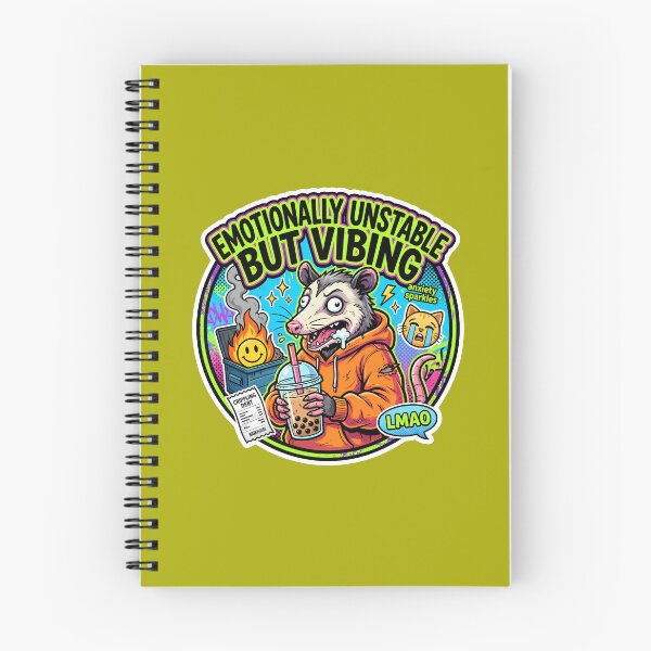 Item preview, Emotionally Unstable But Vibing Possum Sticker | Chaotic Anxiety Meme Animal Funny designed and sold by VellumandWick.
