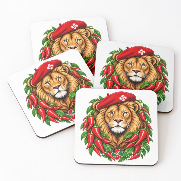 Item preview, Majestic Basque Lion – Traditional Beret and Espelette Peppers designed and sold by Gino64.
