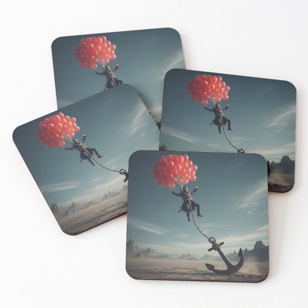 Item preview, Floating With Red Balloons Anchored Desert designed and sold by TJprint.