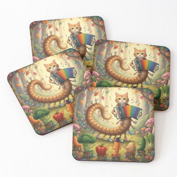 Item preview, Centipede Cat Playing Accordion Forest Concert designed and sold by TJprint.