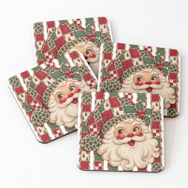 Item preview, Vintage Patchwork Santa Christmas Sweatshirt - Retro Quilt & Leopard Holiday designed and sold by Nordo Studio.