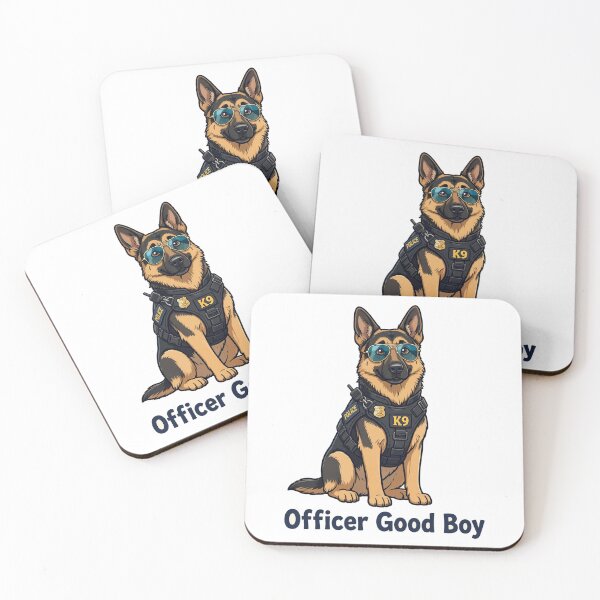 Item preview, Officer Good Boy – Police K9 German Shepherd with Sunglasses designed and sold by CozyCornerDesigns.