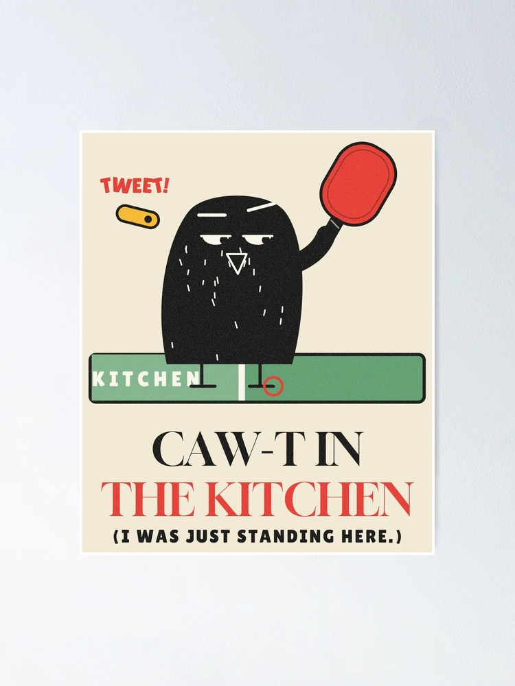 Imagen 1 de 3, Póster con la obra Caw-t in the Kitchen Pickleball Crow, diseñada y vendida por somebasic.