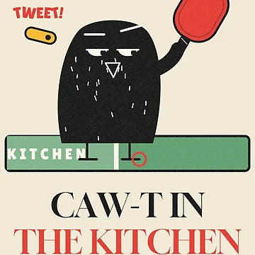Imagen de la obra Caw-t in the Kitchen Pickleball Crow de somebasic