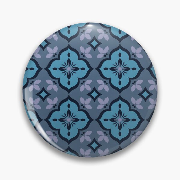 Item preview, Turquoise Blue Quatrefoil Floral Mosaic designed and sold by KokoDeez.