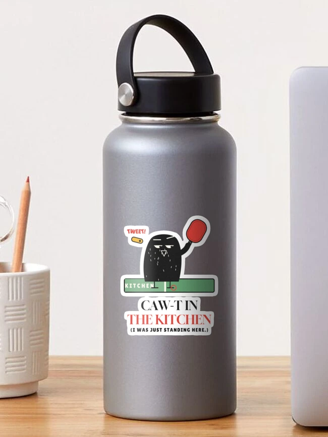Imagen 1 de 3, Pegatina con la obra Caw-t in the Kitchen Pickleball Crow, diseñada y vendida por somebasic.
