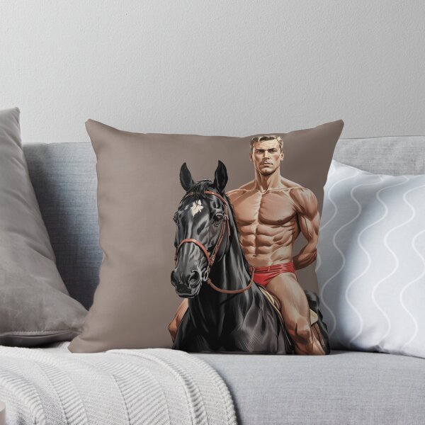 Item preview, Muscular Man on a Black Horse designed and sold by gayishdesign.