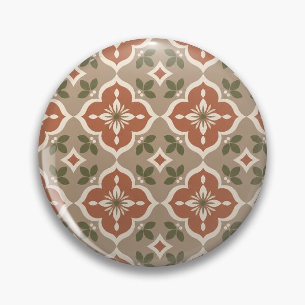 Item preview, Terracotta Moroccan Quatrefoil Floral Mosaic Pattern designed and sold by KokoDeez.