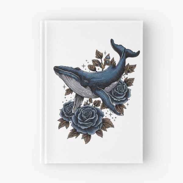 Item preview, Celestial Ocean Guardian - Vintage Blue Whale and Roses Art designed and sold by Shopeon Designs.