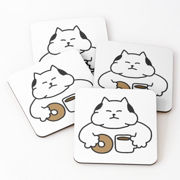 Item preview, Coffee, Donut and a Cat designed and sold by superbaechoo.