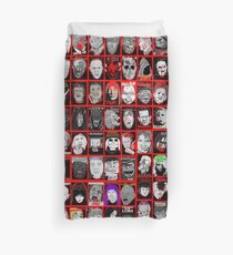 Faces of Horror Collage art Duvet Cover