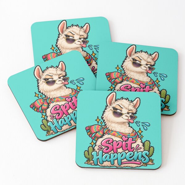 Item preview, Spit Happens – Sassy Llama Sunglasses Animal Pun designed and sold by Searching ideas.