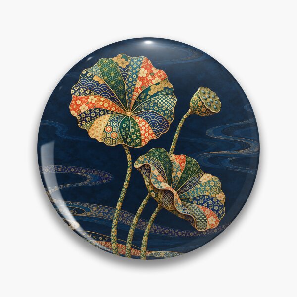 Item preview, Lotus Leaves and Wagara Patterned Water designed and sold by JapaneseWagaraStudio.