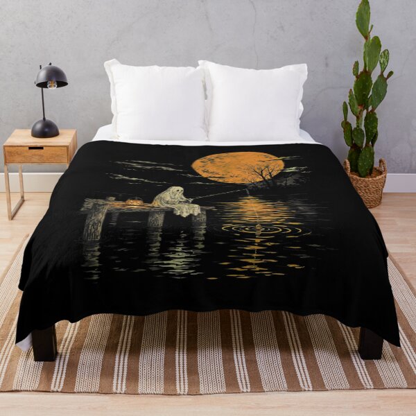 Item preview, Ghost Fishing Under Moon Autumn designed and sold by OlyvieArt.