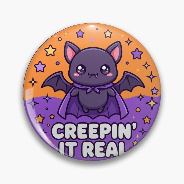 Item preview, Creepin' It Real — Cute Halloween Vampire Bat Sticker designed and sold by SniffGiggle.