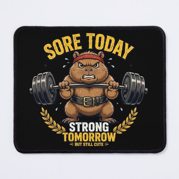 Item preview, Sore Today Strong Tomorrow Shirt - Funny Capybara Gym Deadlift designed and sold by StrongEveryDayStore.