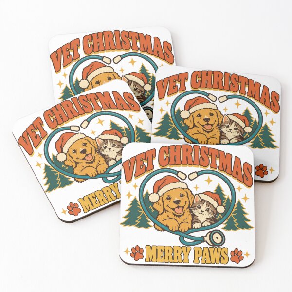 Item preview, Vet Christmas Gift - Merry Paws designed and sold by RedRubyBubble.