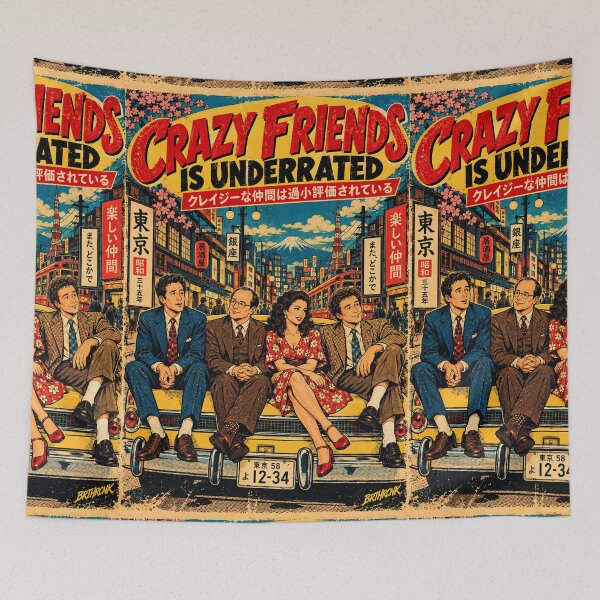 Item preview, Crazy Friends Ginza Taxi Retro Poster designed and sold by BRTHRCNK01.