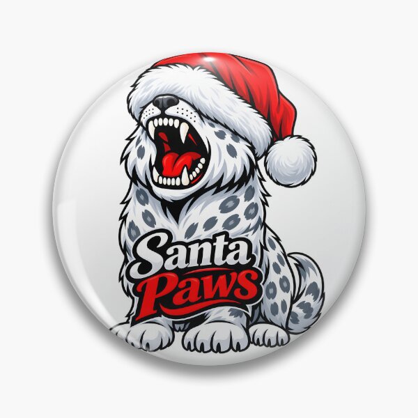 Item preview, Santa Paws Snow Leopard Christmas Hat Over Eyes designed and sold by ROARSOME DESiGNS.
