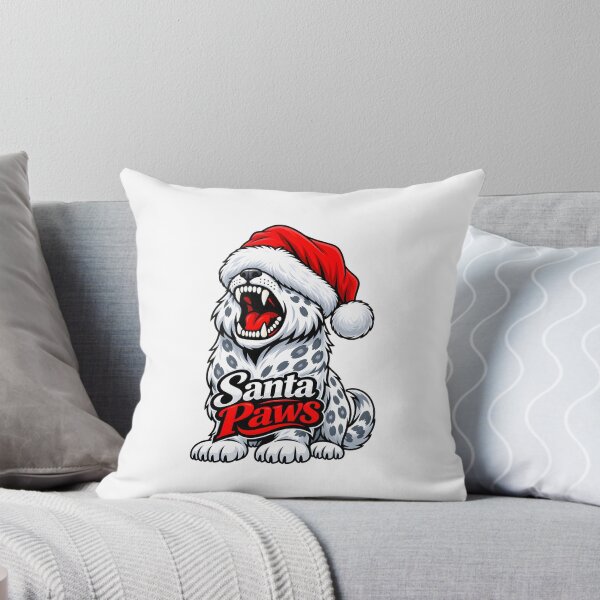 Item preview, Santa Paws Snow Leopard Christmas Hat Over Eyes designed and sold by ROARSOME DESiGNS.