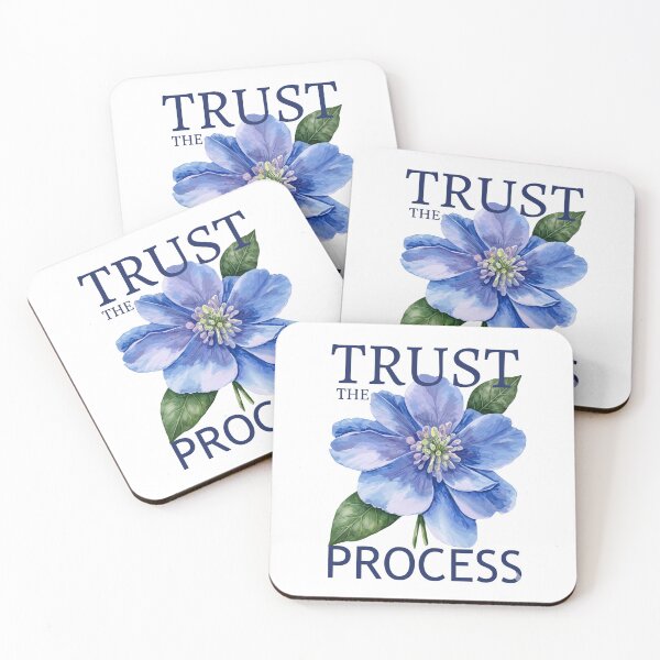 Item preview, Trust The Process - Blue Watercolor Botanical Floral designed and sold by Shopeon Designs.