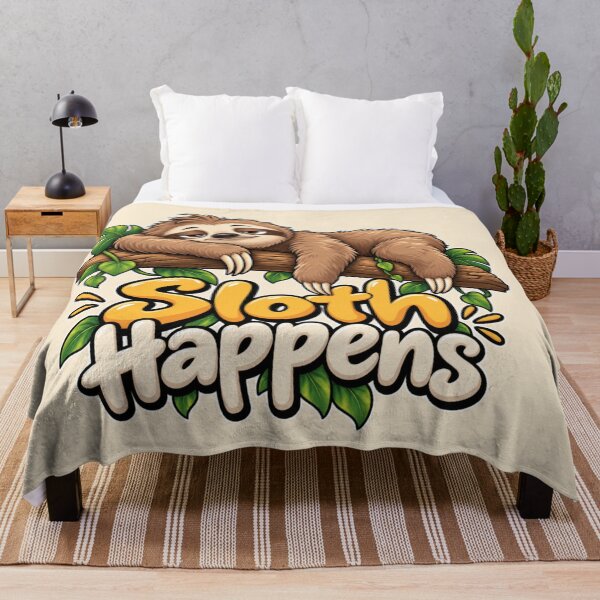 Item preview, Sloth Happens – Funny Lazy Sloth on a Branch designed and sold by Searching ideas.