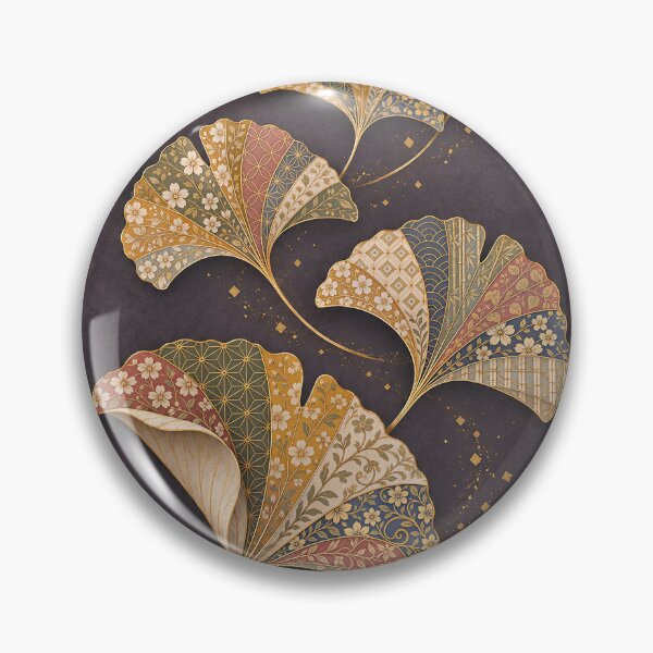 Item preview, Ginkgo Leaves with Japanese Wagara Patterns designed and sold by JapaneseWagaraStudio.