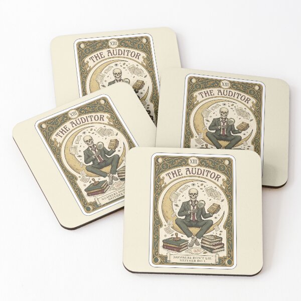 Item preview, The Auditor Tarot Card Skeleton - Funny Accounting & Finance Art designed and sold by Driesman.