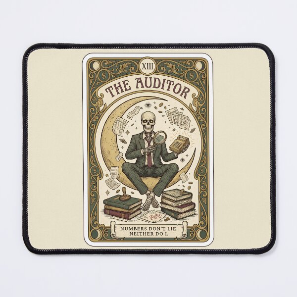 Item preview, The Auditor Tarot Card Skeleton - Funny Accounting & Finance Art designed and sold by Driesman.