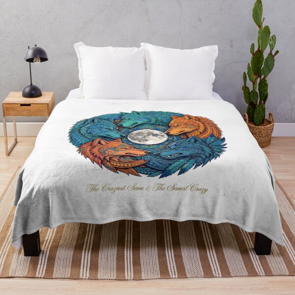 Item preview, Colorful Tribal Wolf Pack Circle - The Crescent Sons Full Moon Art designed and sold by Ahmadhamroush.