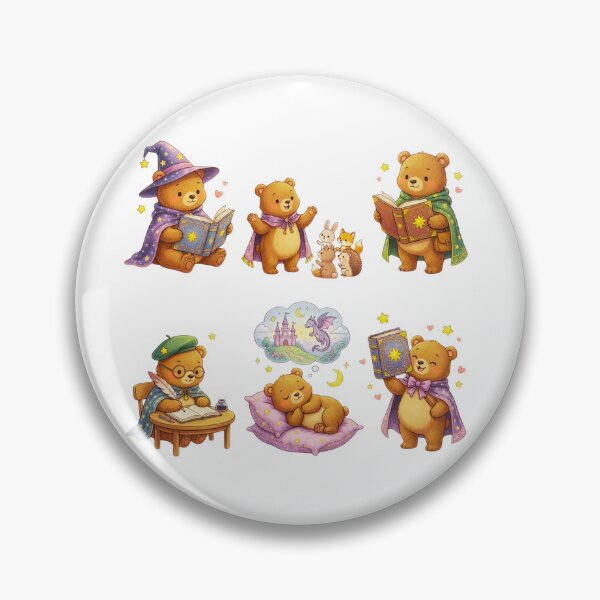 Item preview, Cute Magical Teddy Bear Wizard Sticker Collection – Storybook Fantasy Friends designed and sold by JAMESAMORN.