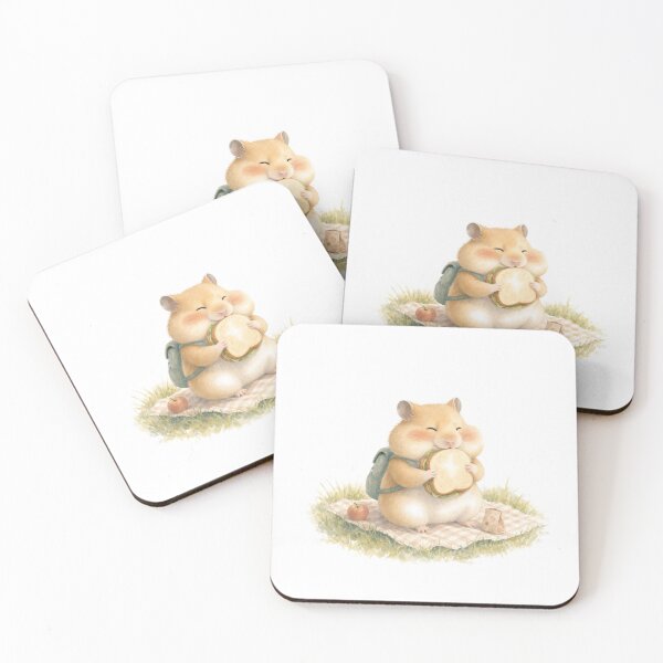 Item preview, Pip the Hamster Picnic Sandwich Watercolor designed and sold by DoodleMenagerie.