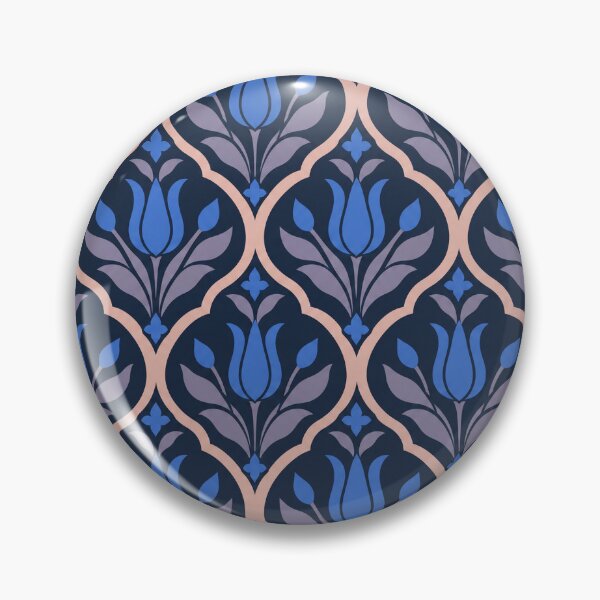 Item preview, Royal Blue Ottoman Tulip Floral Arabesque Pattern designed and sold by KokoDeez.