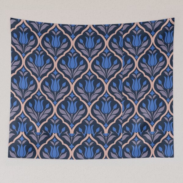 Item preview, Royal Blue Ottoman Tulip Floral Arabesque Pattern designed and sold by KokoDeez.
